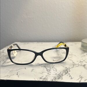 Robert Steffani Black Glasses with Gold Accents Size 54-15-135